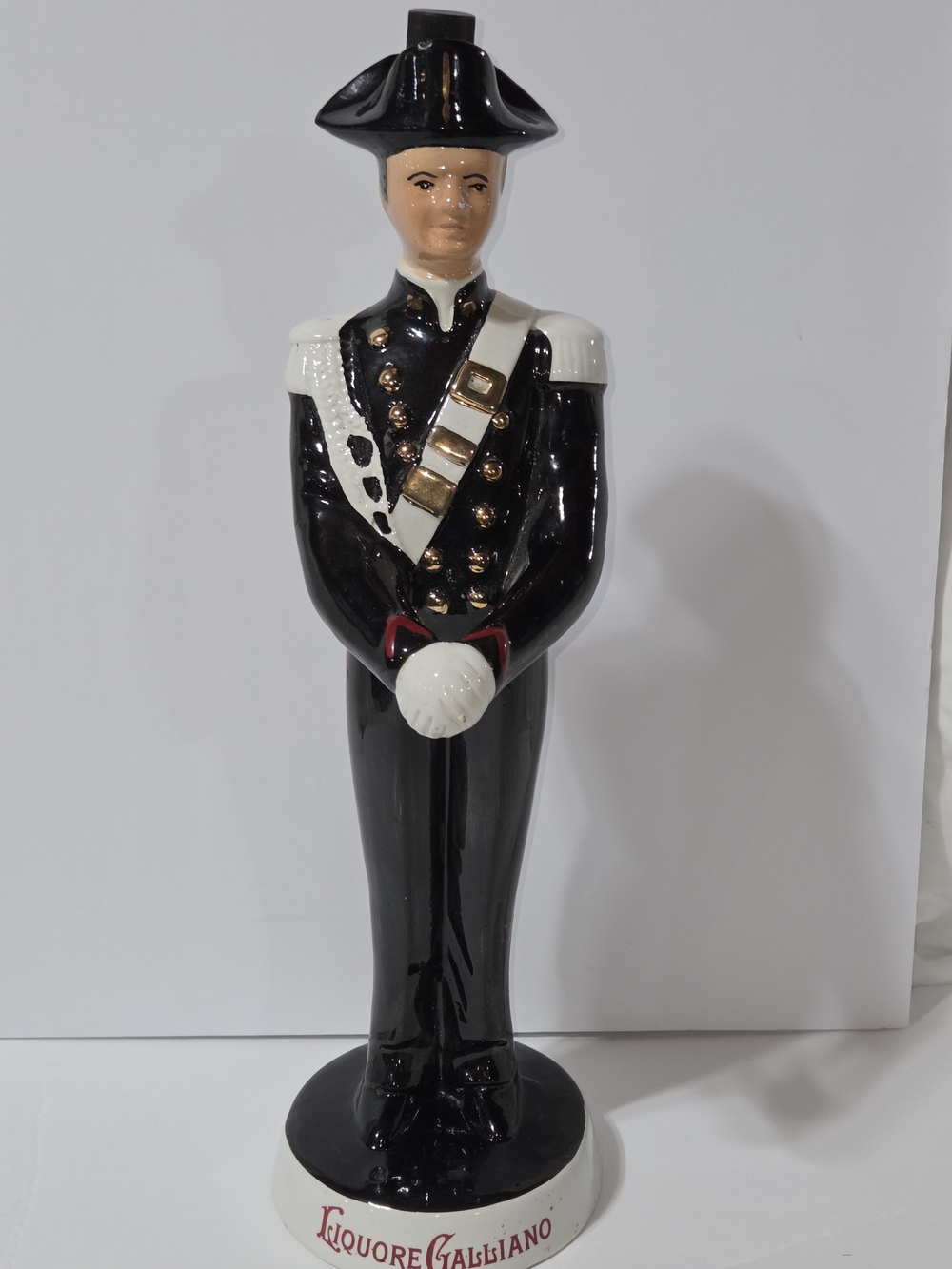 Black Ceramic Soldier Figurine with Gold Accents - Home Art Ceramic - Picture 2 of 7